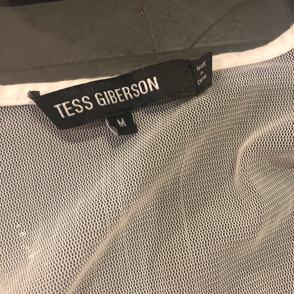 Tess Giberson White Basic Tee Shirt Micro Mesh M - Picture 3 of 3